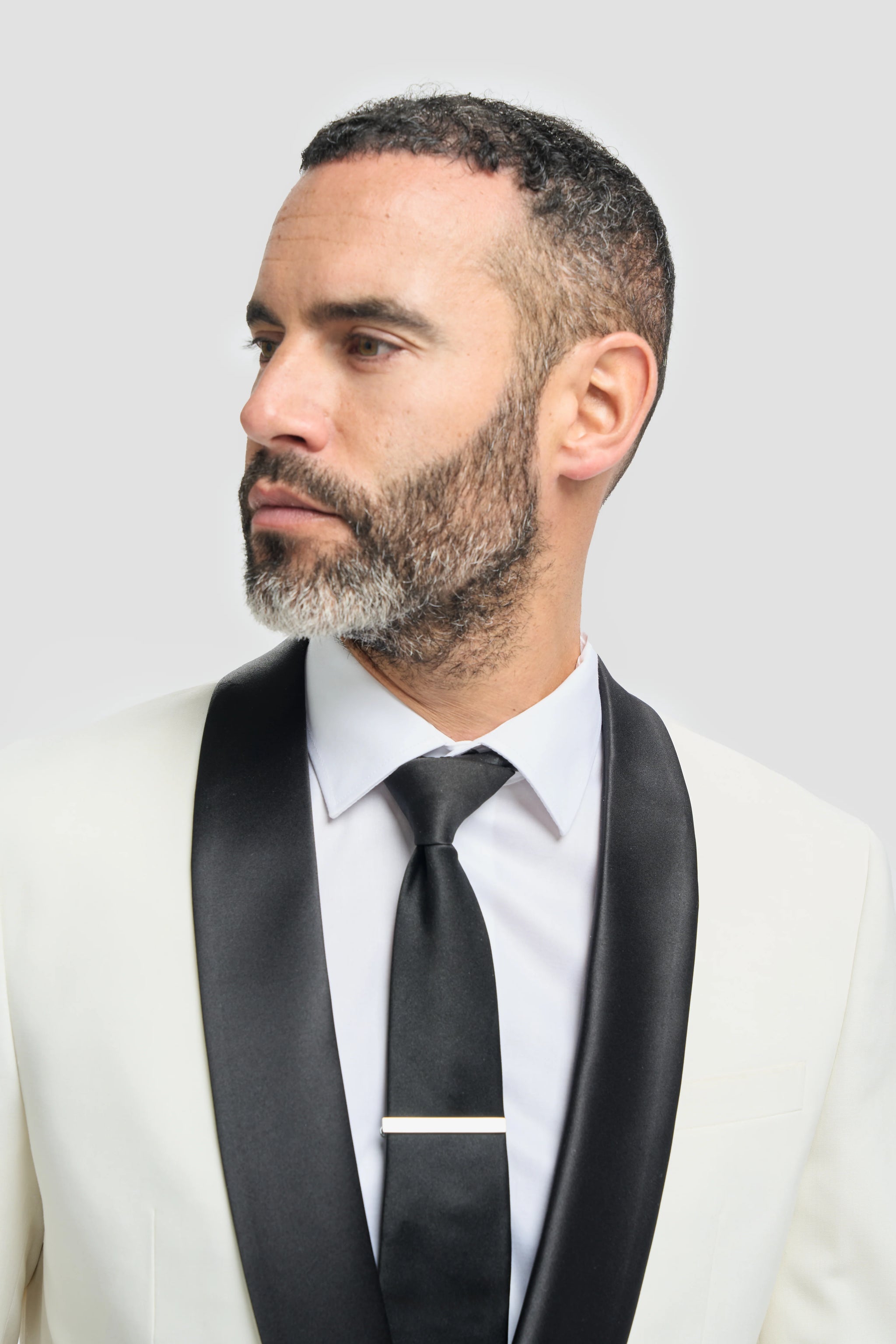 Aspen - Traje de esmoquin de dos piezas para hombre, color crema, con cuello chal.
