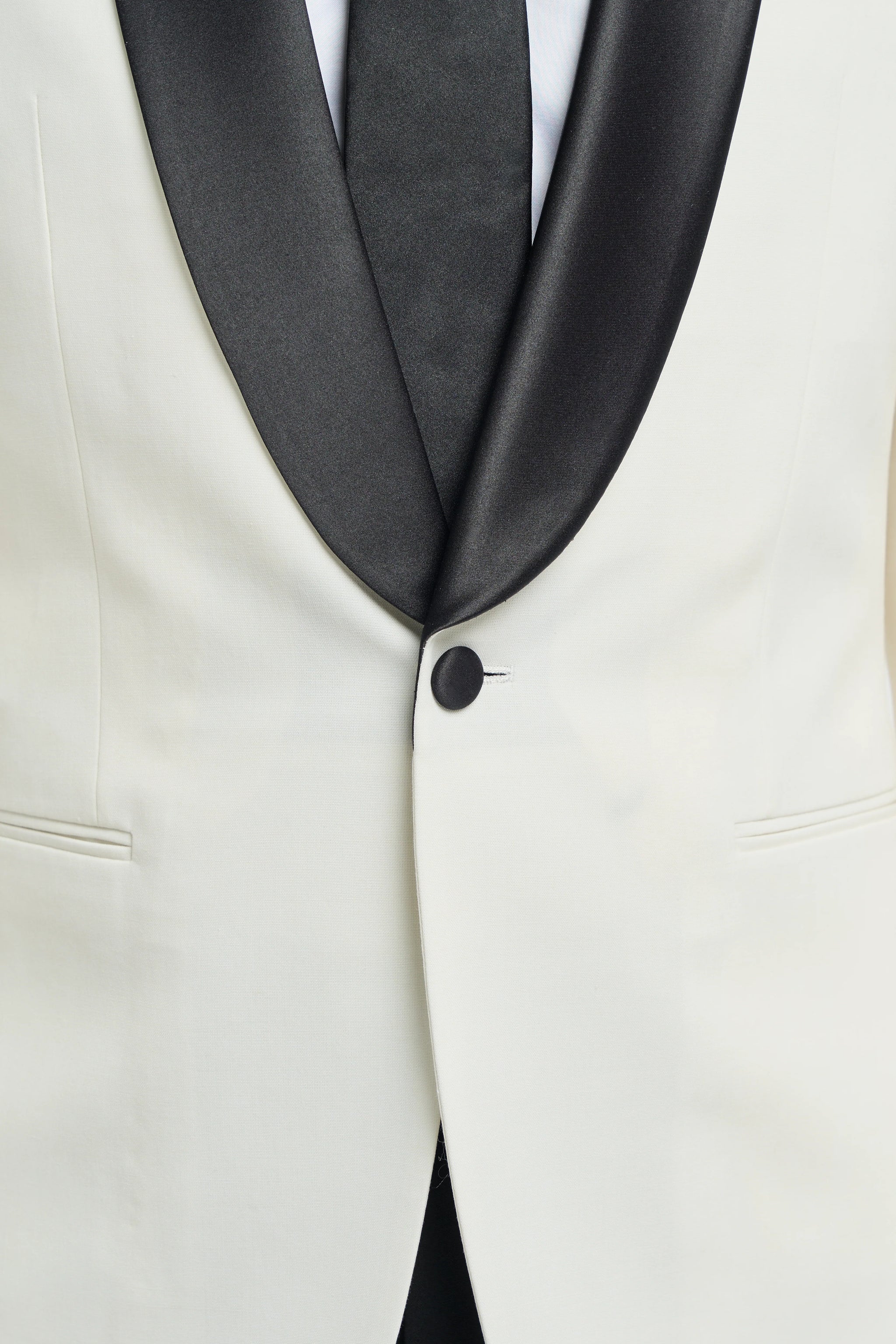 Aspen - Traje de esmoquin de dos piezas para hombre, color crema, con cuello chal.