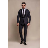 Aspen - Traje de boda de dos piezas azul marino para hombre
