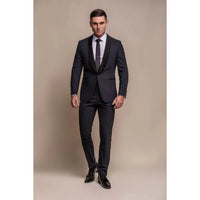 Aspen - Traje de boda de dos piezas azul marino para hombre