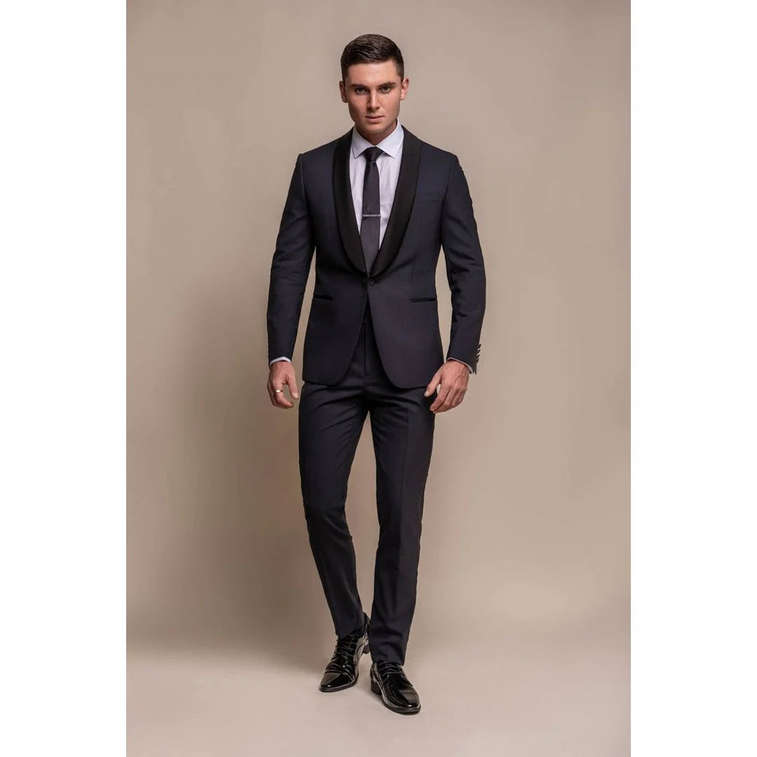 Aspen - Traje de boda de dos piezas azul marino para hombre