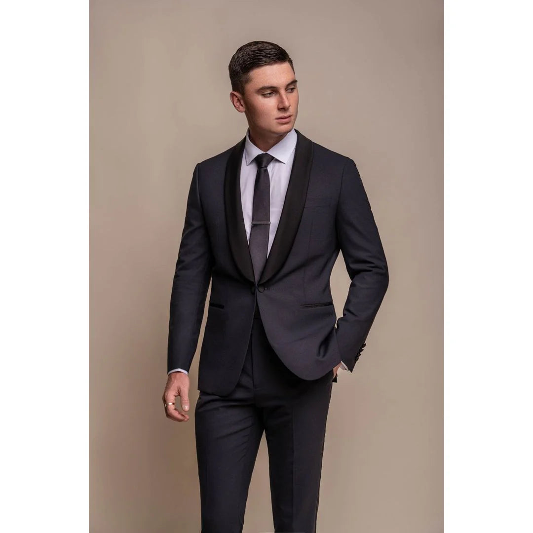 Aspen - Traje de boda de dos piezas azul marino para hombre