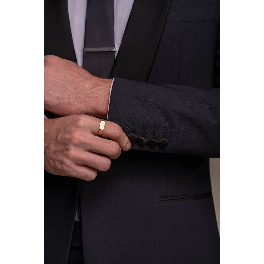 Aspen - Traje de boda de dos piezas azul marino para hombre