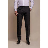Aspen - Pantalones clásicos negros lisos para hombre