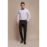 Aspen - Pantalones clásicos negros lisos para hombre