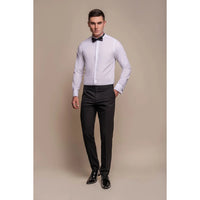 Aspen - Pantalones clásicos negros lisos para hombre