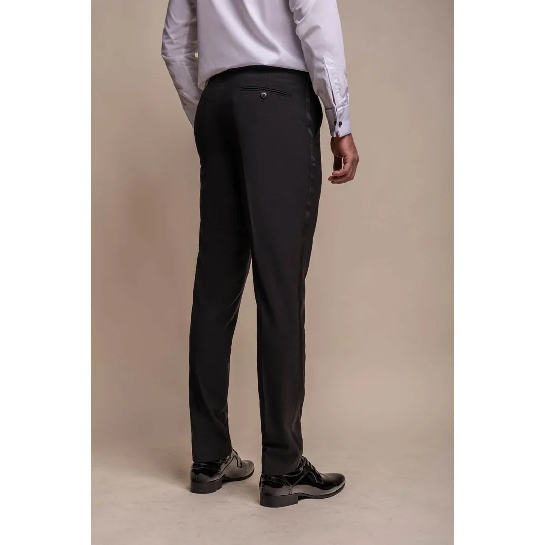 Aspen - Pantalones clásicos negros lisos para hombre