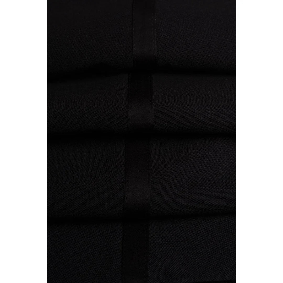 Aspen - Pantalones clásicos negros lisos para hombre