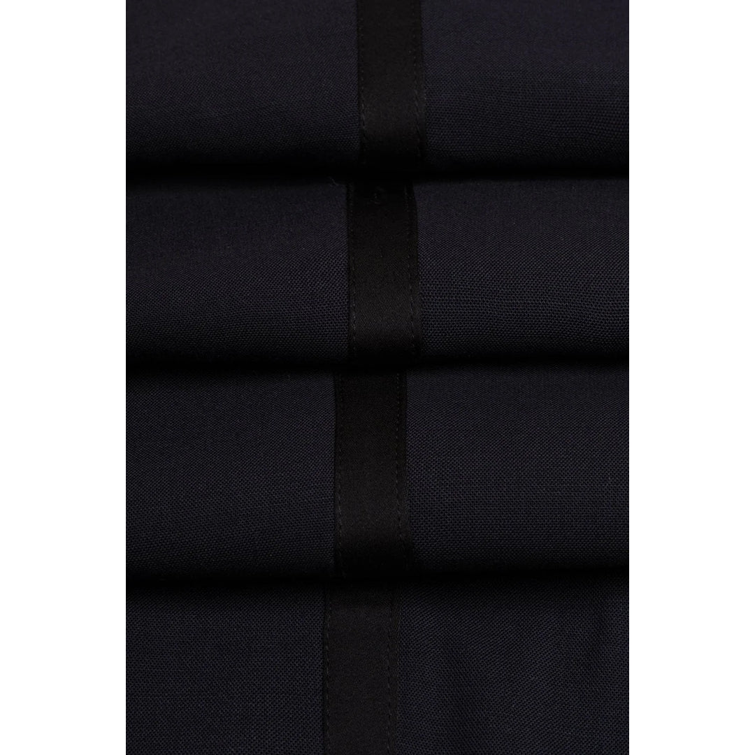 Aspen - Pantalones clásicos azul marino lisos para hombre