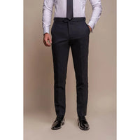Aspen - Pantalones clásicos azul marino lisos para hombre