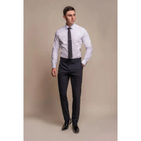 Aspen - Pantalones clásicos azul marino lisos para hombre