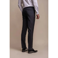 Aspen - Pantalones clásicos azul marino lisos para hombre