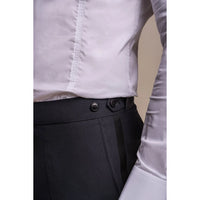 Aspen - Pantalones clásicos azul marino lisos para hombre