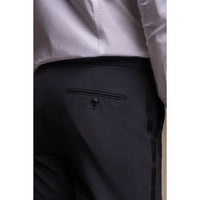 Aspen - Pantalones clásicos azul marino lisos para hombre