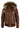 Chaqueta bomber de cuero con capucha de piel auténtica para hombre, color negro, acolchada, color tostado.
