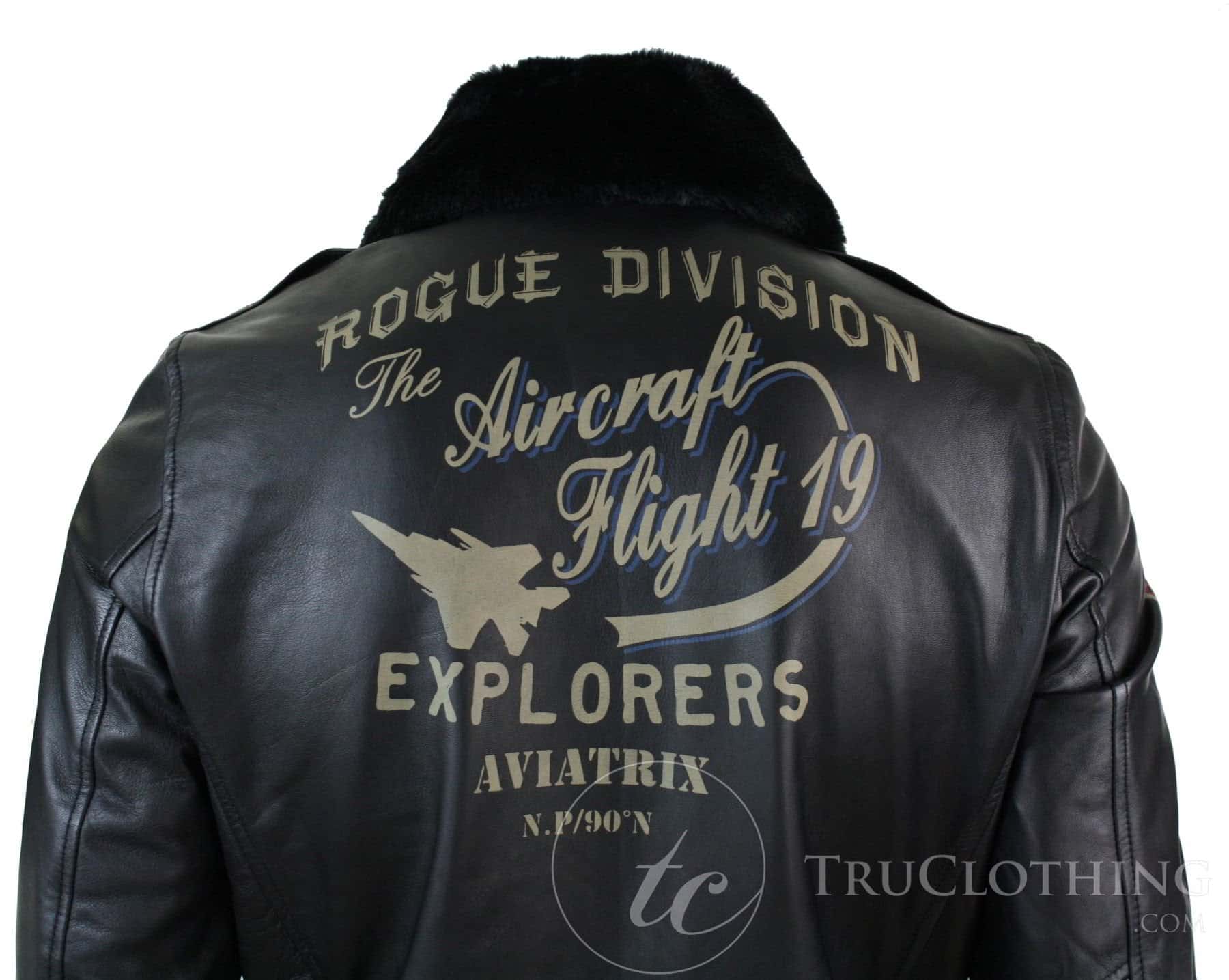 Chaqueta bomber de aviador de cuero auténtico negro para hombre con cuello de piel, corte ajustado.