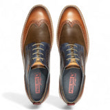 Avila - Zapatos brogue de cuero con cordones color marrón coñac para hombre