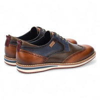 Avila - Zapatos brogue de cuero con cordones color marrón coñac para hombre