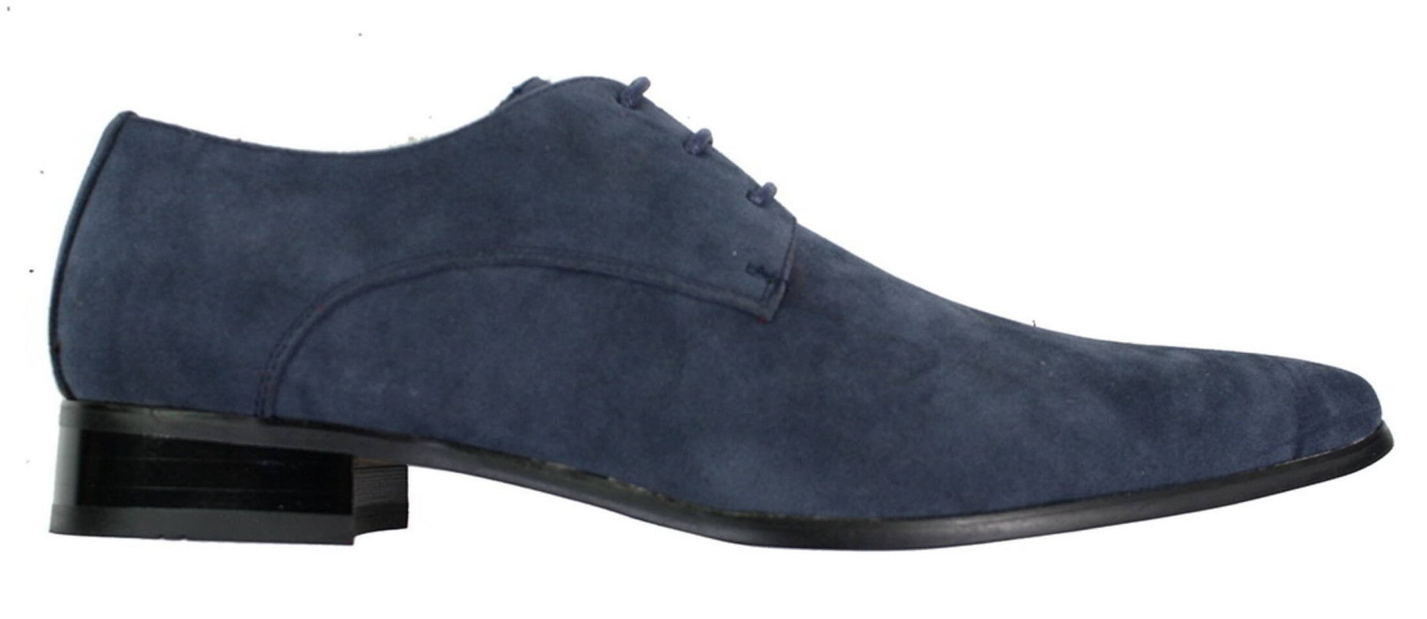 Zapatos de hombre de ante azul con cordones y punta, diseño italiano, estilo casual elegante