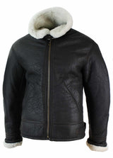 Chaqueta de piloto B3 original de piel de oveja Sherling auténtica para hombre, cálida para invierno - Marrón Crema B3