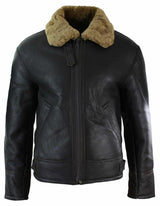 Chaqueta de piloto B3 original de piel de oveja Sherling auténtica para hombre, cálida para invierno - B3 Marrón Jengibre
