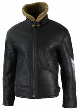 Chaqueta de piloto B3 original de piel de oveja Sherling auténtica para hombre, cálida para invierno - B3 Marrón Jengibre