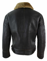 Chaqueta de piloto B3 original de piel de oveja Sherling auténtica para hombre, cálida para invierno - B3 Marrón Jengibre