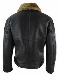 Chaqueta de piloto B3 original de piel de oveja Sherling auténtica para hombre, cálida para invierno - B3 Marrón Jengibre