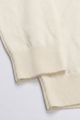 Jersey de cuello alto color crema para hombre, de suave mezcla de viscosa, manga larga, de punto.