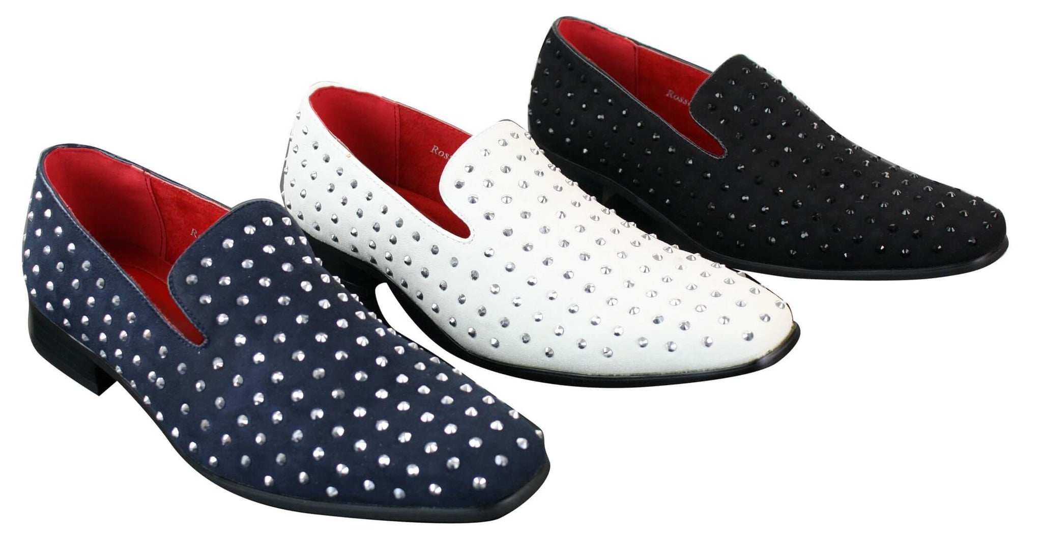 Zapatos mocasines de gamuza para hombre, sin cordones, con tachuelas plateadas, elegantes, informales, brillantes, para fiestas.