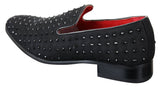 Zapatos mocasines de gamuza para hombre, sin cordones, con tachuelas plateadas, elegantes, informales, brillantes, para fiestas.