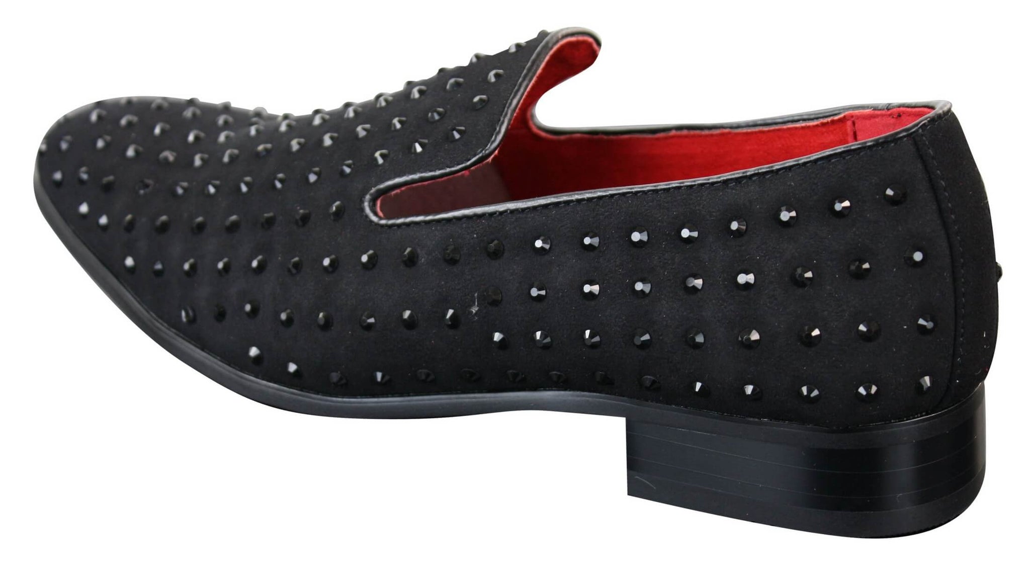 Zapatos mocasines de gamuza para hombre, sin cordones, con tachuelas plateadas, elegantes, informales, brillantes, para fiestas.