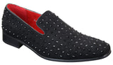 Zapatos mocasines de gamuza para hombre, sin cordones, con tachuelas plateadas, elegantes, informales, brillantes, para fiestas.