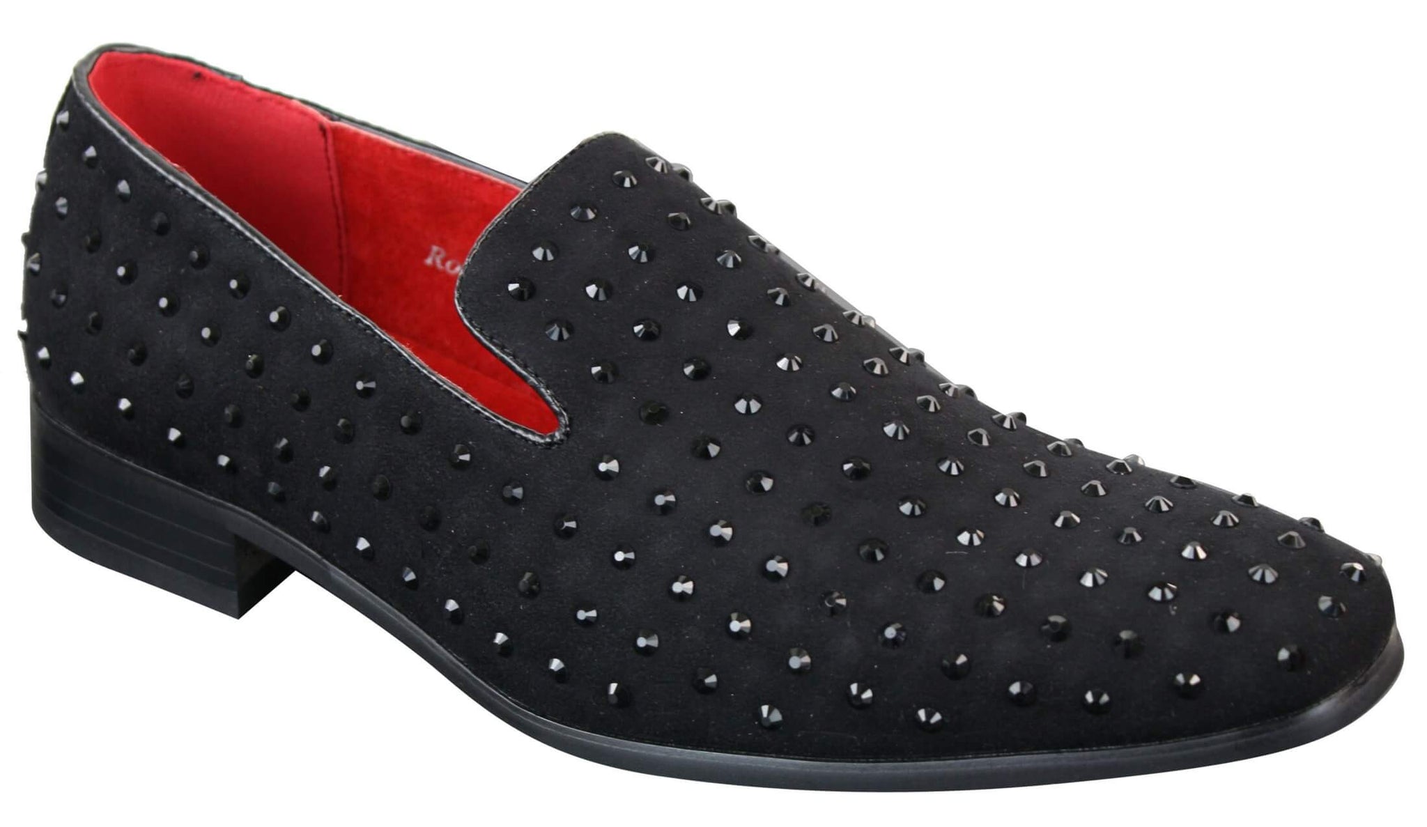 Zapatos mocasines de gamuza para hombre, sin cordones, con tachuelas plateadas, elegantes, informales, brillantes, para fiestas.
