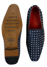 Zapatos mocasines de gamuza para hombre, sin cordones, con tachuelas plateadas, elegantes, informales, brillantes, para fiestas.