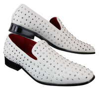 Zapatos mocasines de gamuza para hombre, sin cordones, con tachuelas plateadas, elegantes, informales, brillantes, para fiestas.
