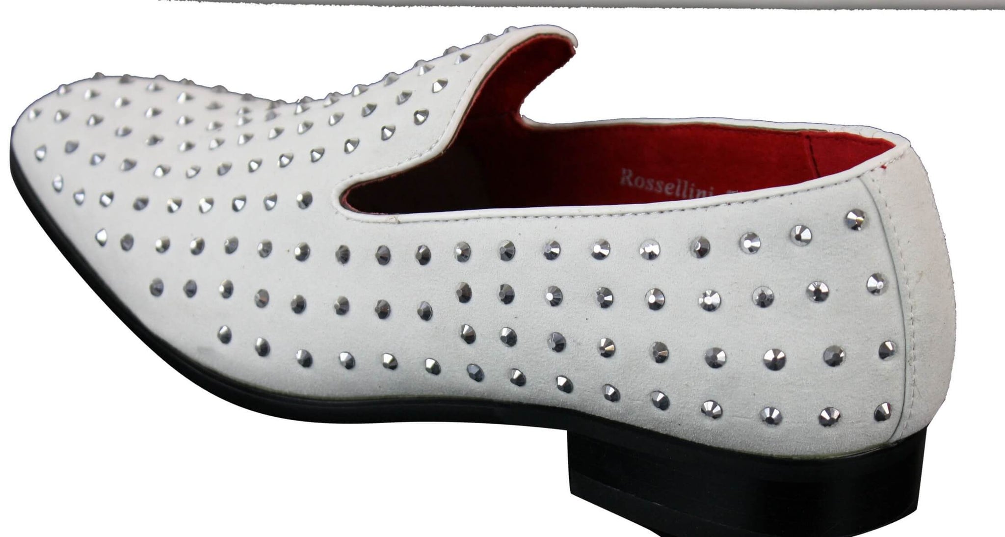 Zapatos mocasines de gamuza para hombre, sin cordones, con tachuelas plateadas, elegantes, informales, brillantes, para fiestas.