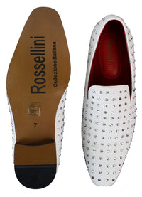 Zapatos mocasines de gamuza para hombre, sin cordones, con tachuelas plateadas, elegantes, informales, brillantes, para fiestas.