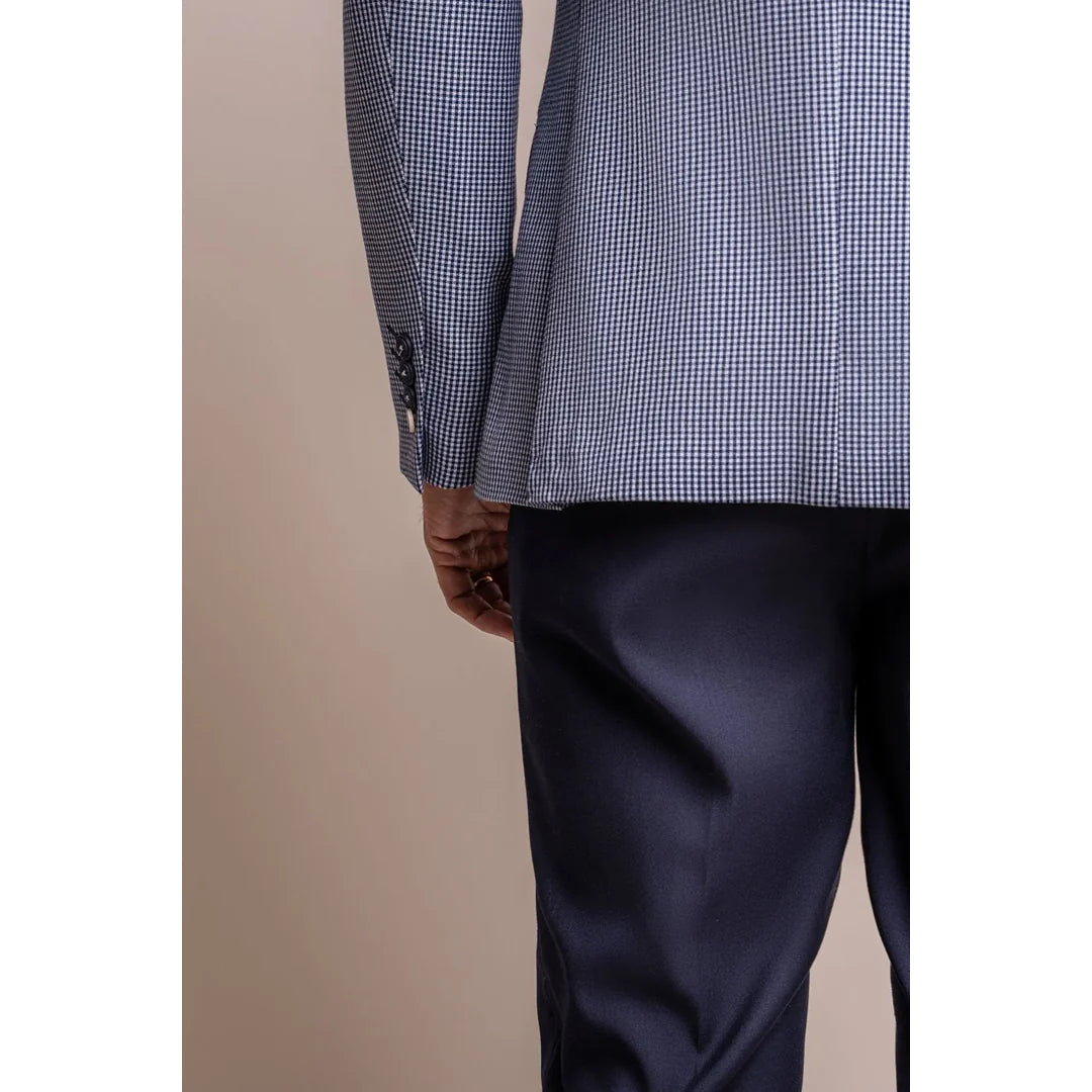 Baresi - Blazer de verano para hombre a cuadros azules