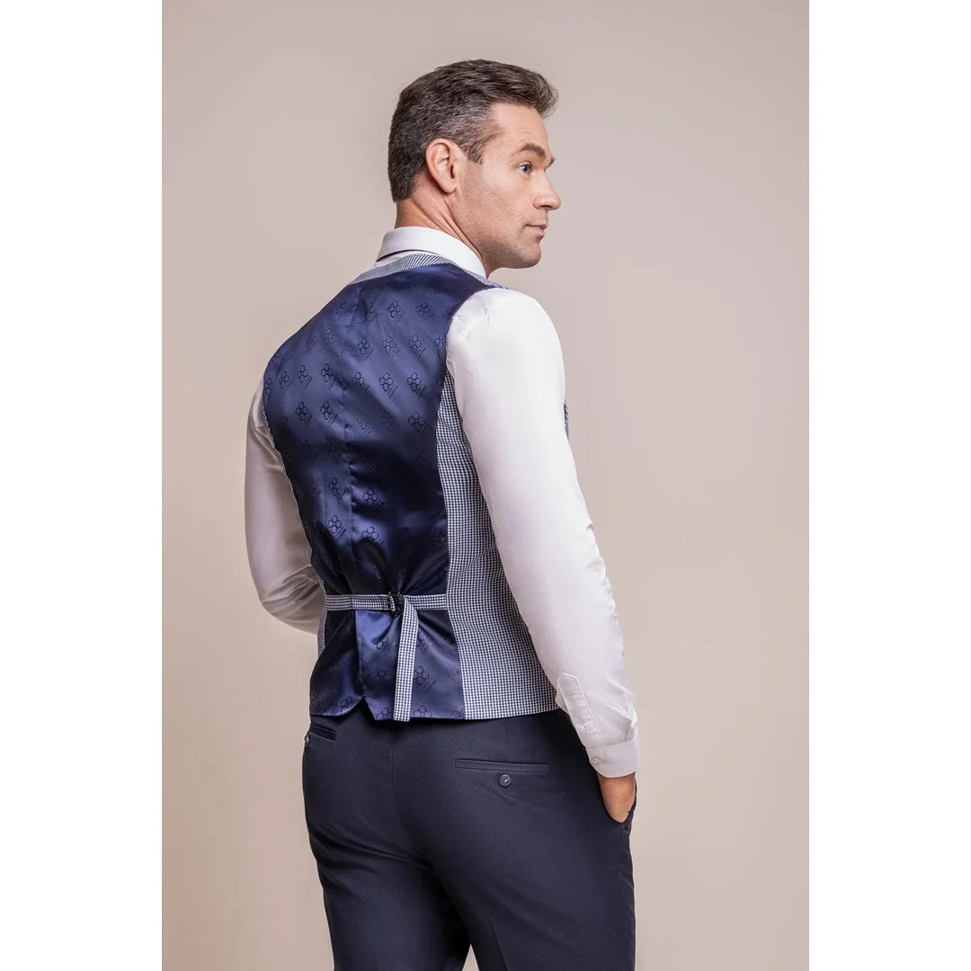 Baresi - Chaleco de cuadros azul claro para hombre