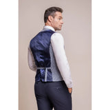 Baresi - Chaleco de cuadros azul claro para hombre