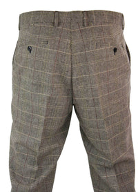 Pantalones de hombre estilo Peaky Blinders de tweed con estampado de espiga y cuadros, de lana, estilo vintage clásico.