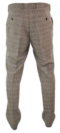 Pantalones de hombre estilo Peaky Blinders de tweed con estampado de espiga y cuadros, de lana, estilo vintage clásico.