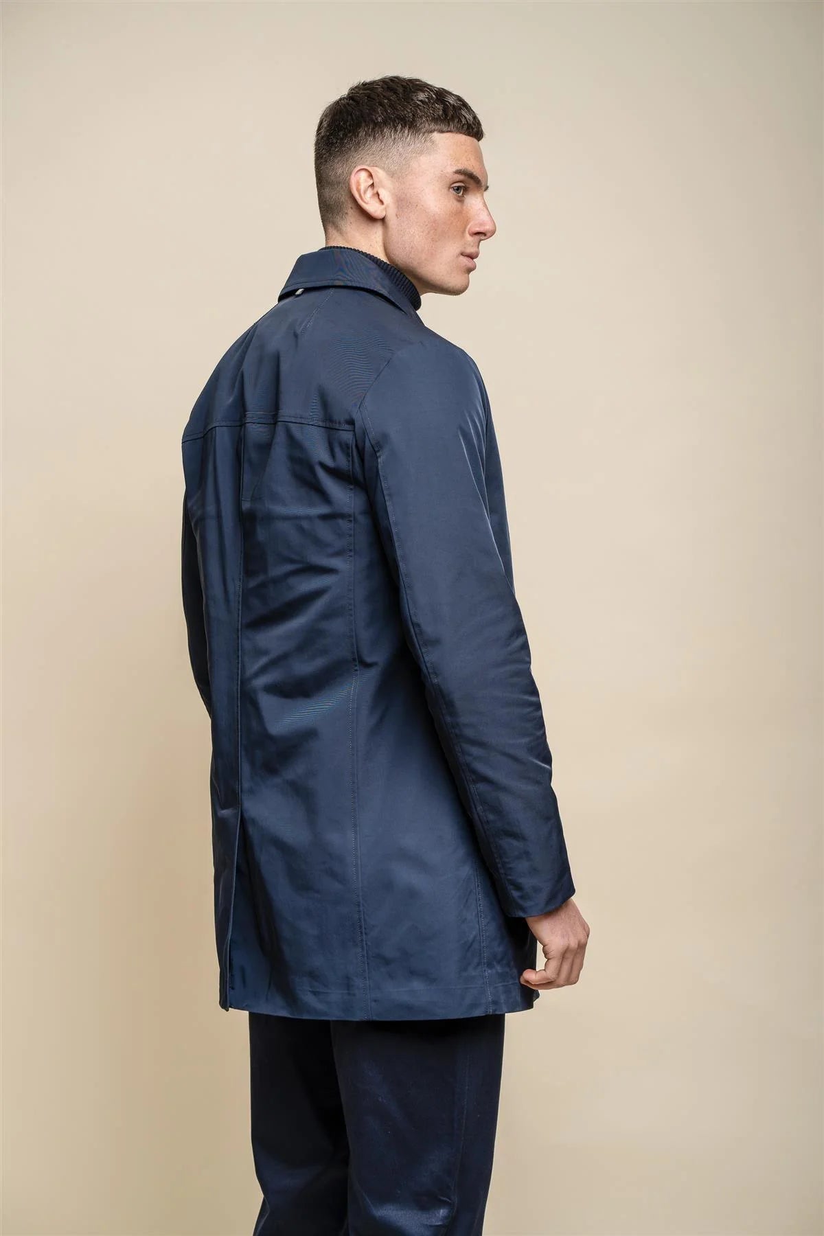Barracuda - Gabardina clásica ligera para hombre, color azul marino