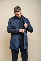 Barracuda - Gabardina clásica ligera para hombre, color azul marino