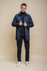 Barracuda - Gabardina clásica ligera para hombre, color azul marino