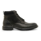 Beau - Botas Chelsea de piel negra con cordones y cremallera lateral para hombre