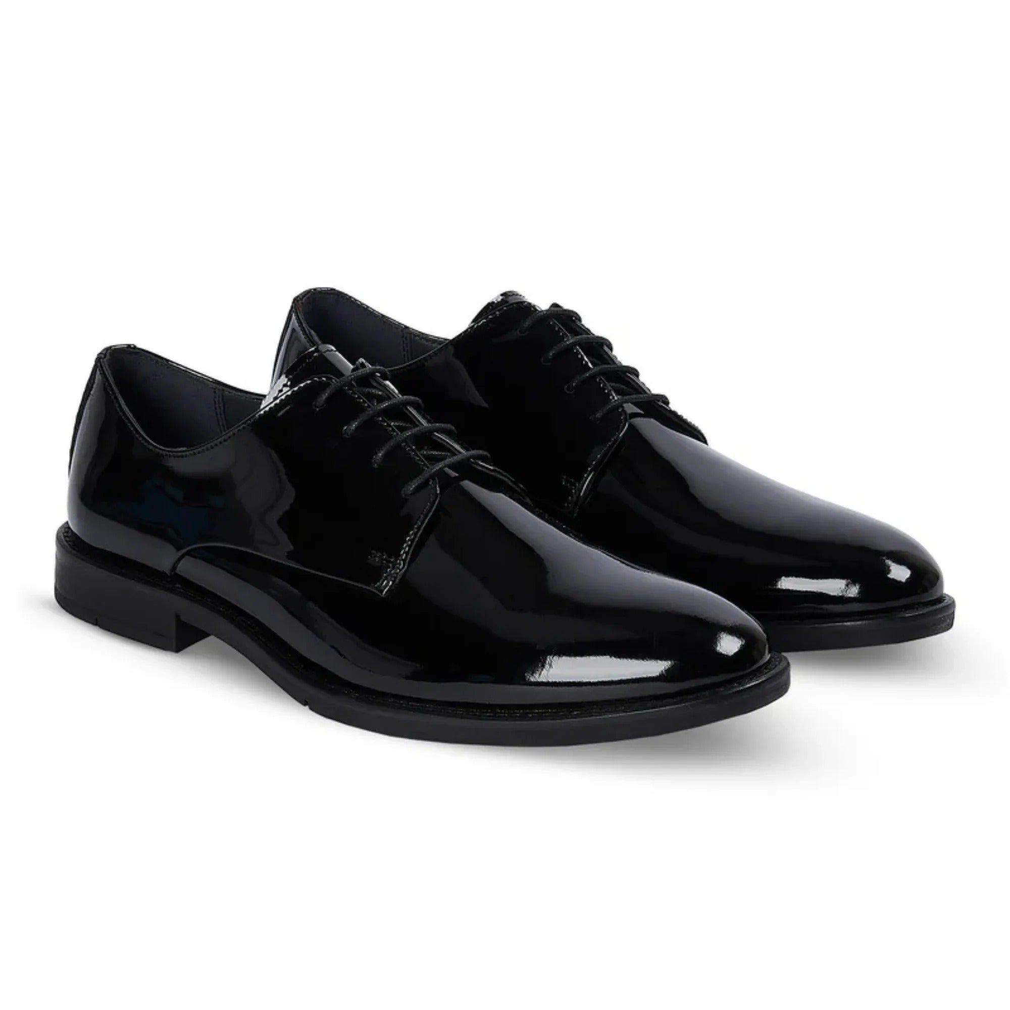 Beaumont - Zapatos Derby de hombre de charol negro