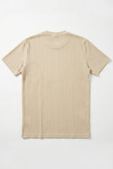 Camiseta clásica beige acanalada para hombre