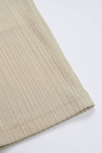 Camiseta clásica beige acanalada para hombre